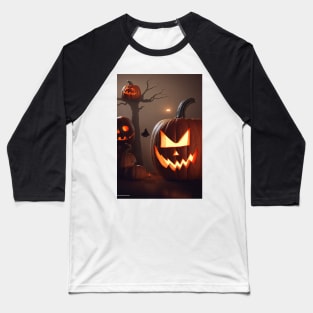 Halloween scary pumpkin heads Baseball T-Shirt